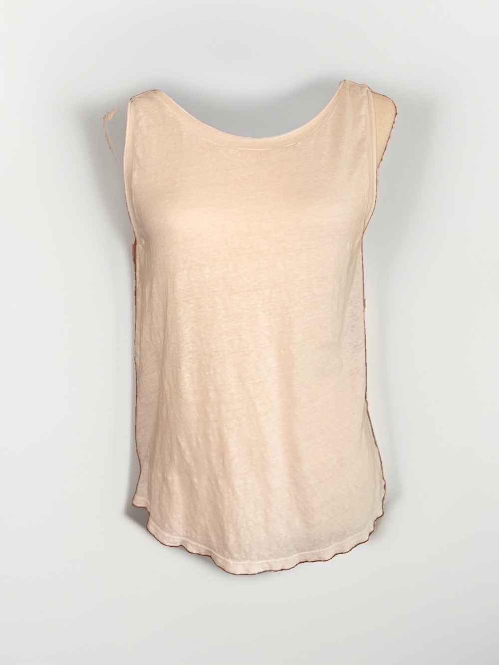 100% Linen Theory Low-back Scoop Tank